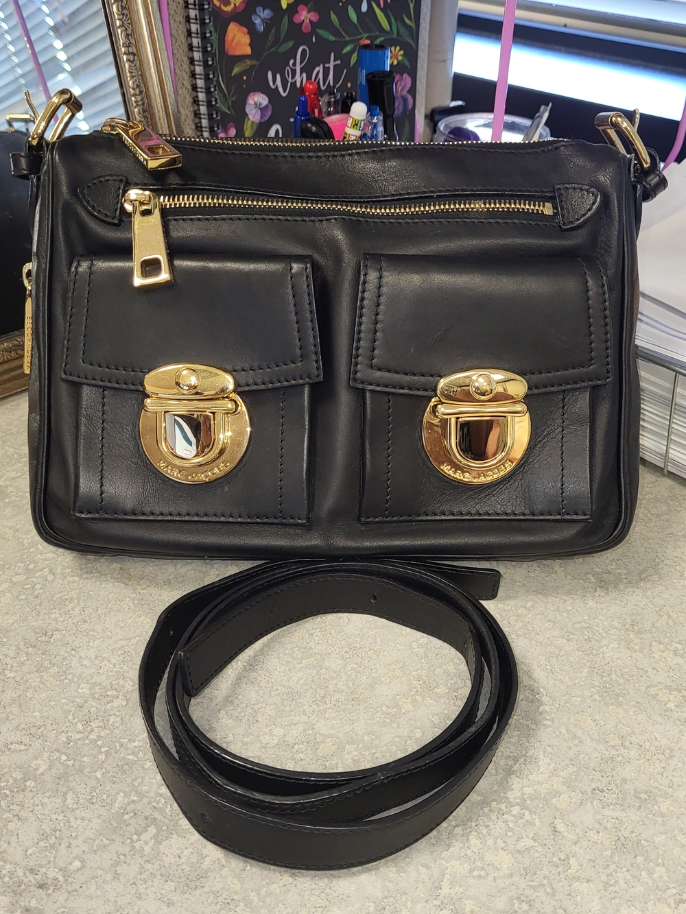 Vintage Marc Jacobs Collection Large Cammie Leather Crossbody Bag Y2K
